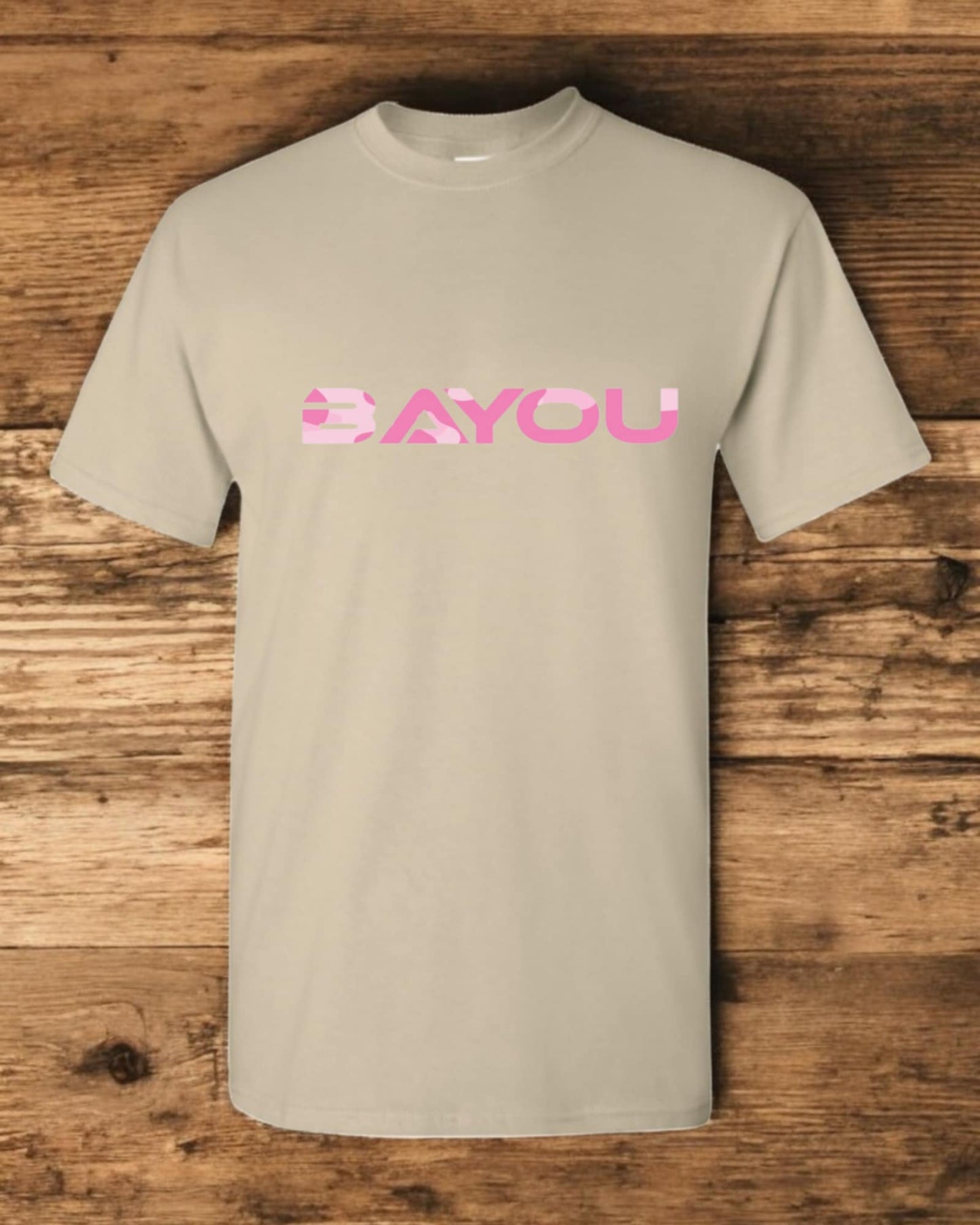 t shirt  Bayou (logo armé rose)