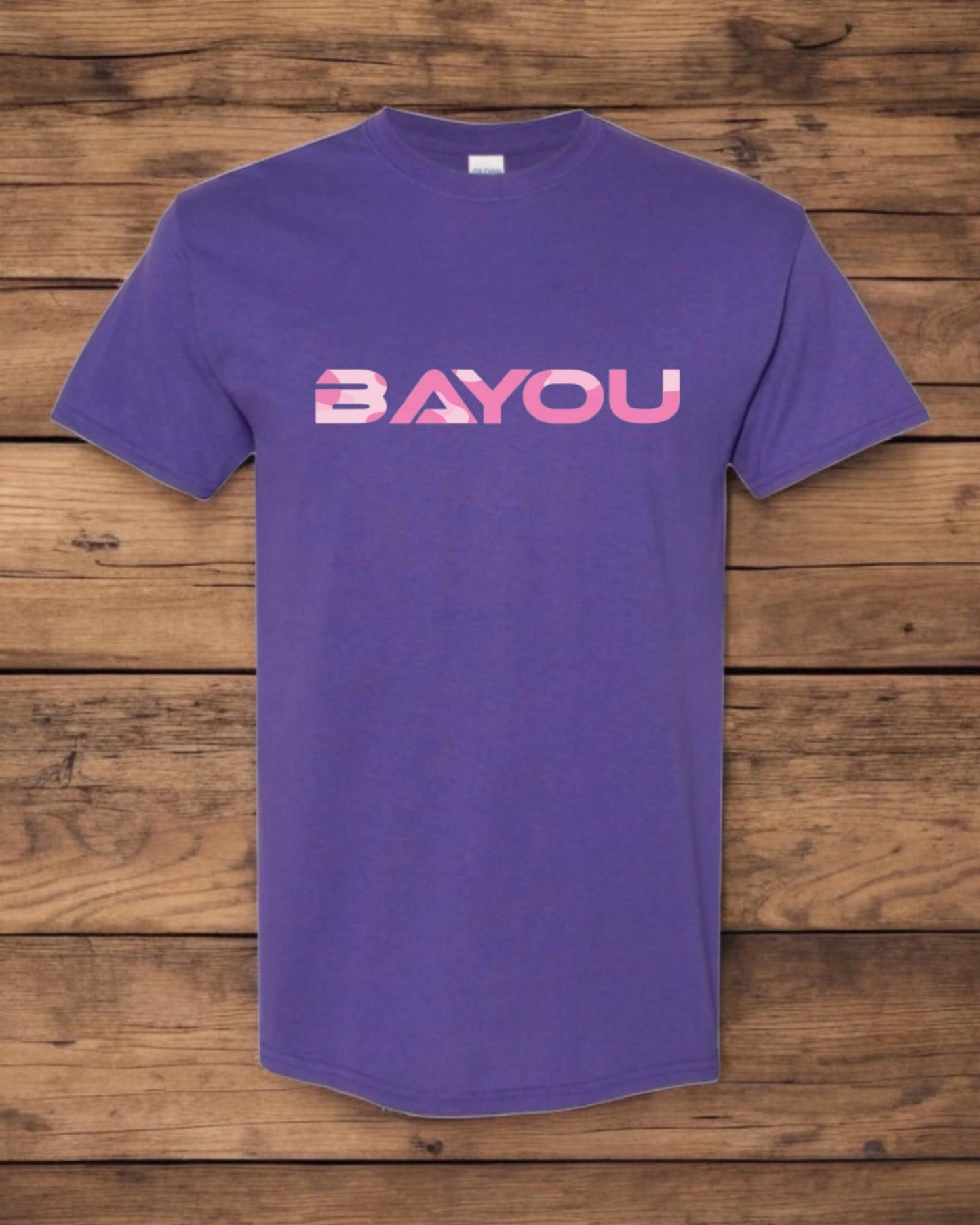 t shirt  Bayou (logo armé rose)